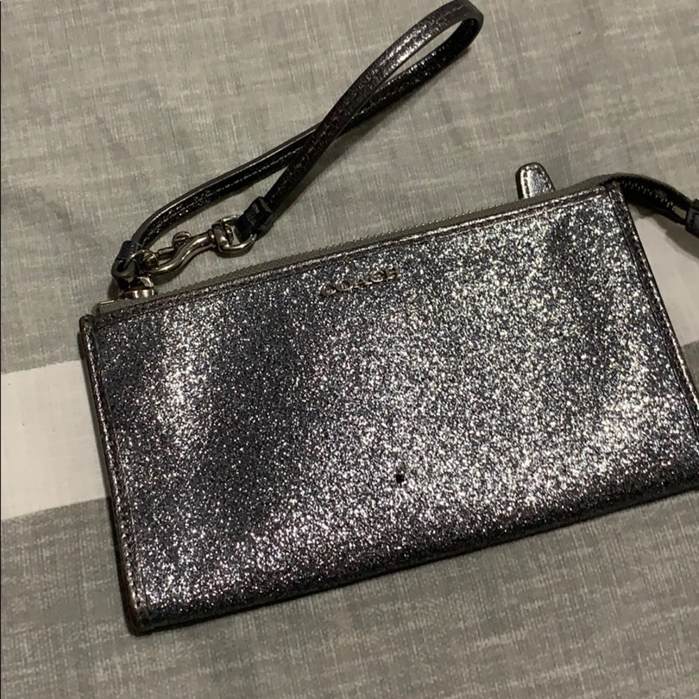 Silver sparkle Coach wallet